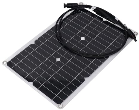 KIMISS Panel Solar Flexible de 20 W 18 V, Placa de Carga de Energía Eólica Monocristalina para Cámara de Seguridad de Batería de 12 V de Carga de Aplicación Fuera de la Red Marina RV Cabina Van