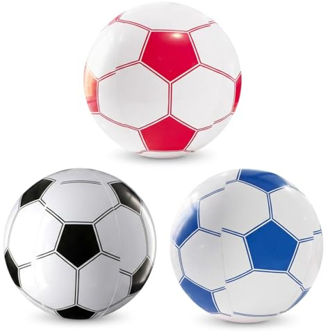 Rndqw 3PCS Inflatable Ball, Beach Ball, Fly Away Football, Three Colors Blow Up Football for Summer Outdoor Indoor Activity Swimming Pool Sports Garden Games Holiday Beach Party Playground