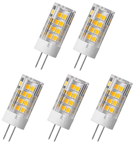 Aoxdi 5 StückG4 LED Licht G4 5W, Warmweiß, LED Leuchtmittel | 51 SMD 2835 LED Leuchtmittel Energiespar Lampe, AC220-240V
