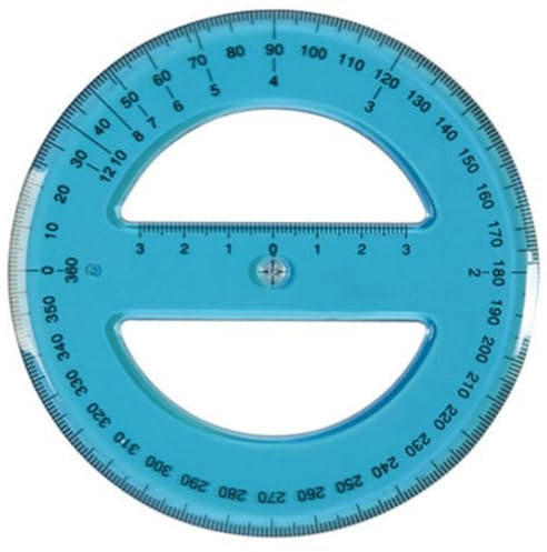 TrAdE Shop Traesio- GONIOMETRO Circolare 360 Gradi Diametro 12 CM per Angolo Angoli Scolastico