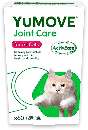 YuMOVE Cat Joint Supplement for Joint Care & Joint Aid, with Glucosamine, Chondroitin & Green Lipped Mussel for Cats of All Ages & Breeds, 60 Capsules