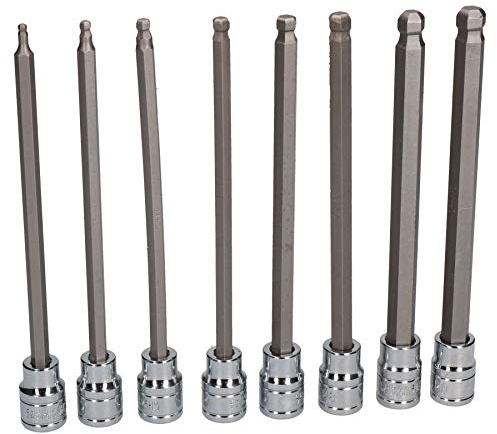 3/8 Drive Metric Extra Long Allen Hex Key Ball Ended Sockets 3mm - 10mm 8pc