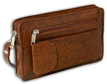 Imppac DrachenLeder Echtleder Geldbörse Herren Handgelenktasche tan braun 20x12x4 - inklusive Fee-Anhänger D1OTJ502C Leder Tasche von DrachenLeder für den Mann