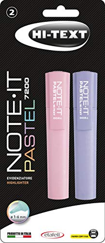 HI-TEXT 7200 NOTE-IT PASTEL evidenziatore pastello punta scalpello - Blister 2 pezzi colori assortiti