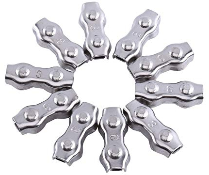 10pcs M3 Clip per fune Duplex Dell'acciaio Inossidabile Morsetto 3mm Morsetto del Cavo Metallico di Pinza dei Morsetti della Corda del Cavo Duplex per Cavi