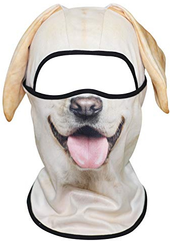 WTACTFUL 3D Animal Ears Balaclava Windproof Face Mask Cover Protection for Music Festivals Raves Halloween Party Riding Skiing Snowboarding Snowmobile Labrador Retriever MSS-04