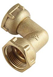 Codo de Latón con Tuerca Loca Hembra 3/4 x Hembra 3/4