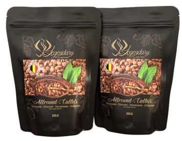 Legendary - CALLETS WEIß mit Karamel - Original belgische Schoko Drops, für Schokoladen-Fondue und Schoko-Brunnen, Ganache , Glasur, zum Trinken usw. (Gold, 2 x 1 kg)