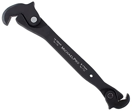MichaelPro MP001206 Doppelhubschlüssel, selbsteinstellender Schnellschlüssel, 8 mm bis 32 mm, Multi-Größen-Feder, Schwarz