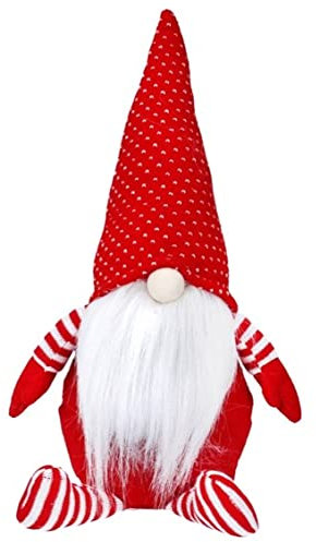 Gisela Graham Dekofigur Weihnachtsmann im nordischen Stil, groß, Rot / Weiß