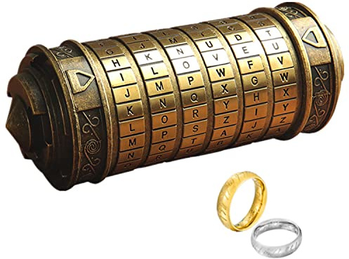 Cryptex - Caja de Rompecabezas de Da Vinci Código Mini Cerradura Cryptex con Compartimentos Ocultos para cumpleaños, San Valentín, Regalo de cumpleaños Misterioso para Familiares y Amigos