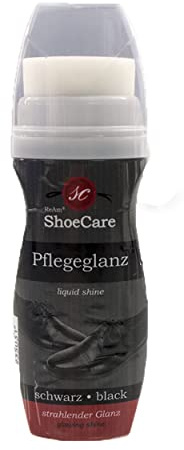 Pharmamedico ReAm | Schuh Pflegeglanz schwarz Für schnellen und perfekten Glanz bei optimaler Pflege von schwarzen Glatt - Lederschuhen Praktisch mit integriertem Schwamm