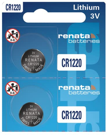 Renata Lot de 2 piles CR1220 au lithium 3 V