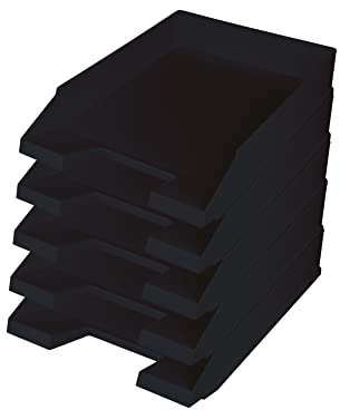 helit H2661695 - Briefablage „the green staff“, DIN A4-C4, aus Recycling-Kunststoff Blauer Engel zertifiziert, anthrazit-schwarz, 5 Stück