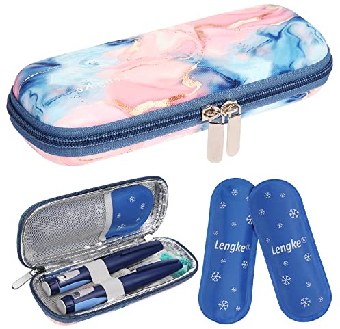 BOMKEE Borsa Termica per Insulina, Borsa per Penne Insulina Borsa Portatile per Raffreddamento Insulina Con 2 Impacchi di Ghiaccio