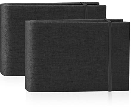 YONOVO 2 Pack Photo Album 4x6, 100 Pocket per Album, Horizontal (Black)