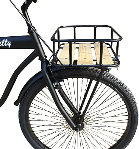 Sport Tent Front Rack Bicycle Front with Basket,Vintage Bike Pannier Rack Wooden Bicycle Front Carrier Holland Road Bike Accessories