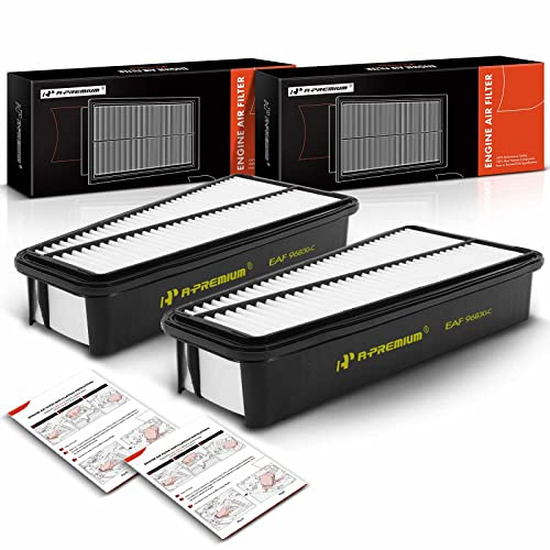 A-Premium 2-PC Engine Air Filter Compatible with Toyota Models - Tacoma 2005-2015, Tundra 2005-2010, 4Runner 2003-2009, FJ Cruiser 2007-2009 - V6 4.0L - Replace# 17801-0P010, CA9683