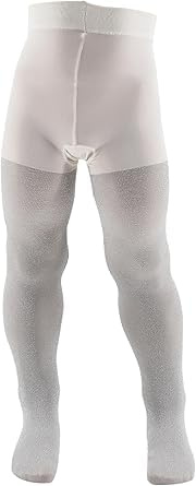 AQUILONE Collant Lurex Micro, Calzamaglia Neonato Luccicante, Calze in Morbida Microfibra con Lurex Argento da Neonato - Made in Italy (Ivory/Silver, 12-18)