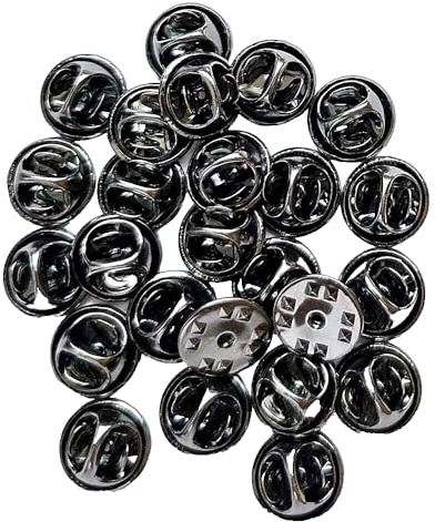 25 Neue Schwarze Verschlüsse Butterfly Clips für Metall Pin Anstecker