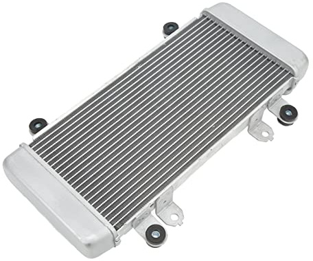 Gruppo radiatore radiatore moto, serbatoio acqua di raffreddamento moto in alluminio Facile installare Lunga durata per la manutenzione(D'argento)