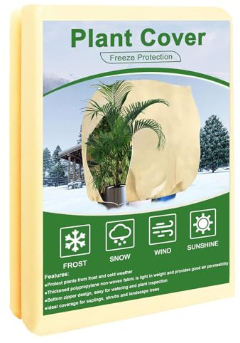 Winterschutz für Pflanzen -Pflanzenschutz Winter üBerwinterungszelt mit Reißverschluss &Zugband Frostschutz Pflanzen Haube Winterschutzvlies für Kübelpflanzen Palmen Olivenbaum（250x360cm/1PCS）