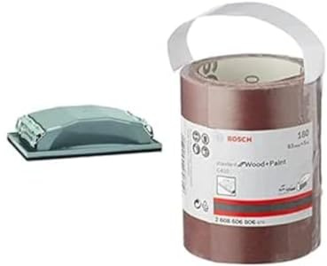Bosch 2608601218 - Taco lijado Manual: 85x165: Manual + Bosch 2 608 606 803 - Rodillo lijador - 93 mm, 5 mm, 60 (Pack de 1)