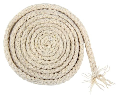 Wambere Baumwollgarn Makramee,5mm x 10m Premium Baumwolle Makramee Garn Baumwollkordel Natur 5mm Baumwollseil Bunte Baumwoll-für Basteln Stricken Boho Deko Wandbehang Dekoration,Beige