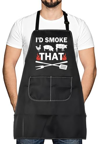 Fleisch-Räucherschürze für Fleisch, Schweinefleisch, Geschenk mit Aufschrift I'd Smoke That Waterprof Apron For Dad