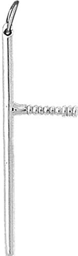 Jewels Obsession 14K White Gold 3D Baton Pendant