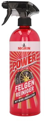NIGRIN POWER Felgenreiniger, mit haftender POWER-Gelformel, Einwirkzeit signalisiert durch Wirkindikator, auch für schwer zugängliche Bereiche, materialverträglich, 750 ml