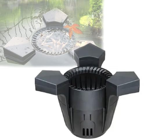 70W Floating Pond Skimmer, Automatic Pool Cleaner, 4200L/h Flow and 0-15 Cubic, Low Noise/Strong Adsorption, Automatically Adapts Water Level, for Swimming Pool, Garden, Fish Pond