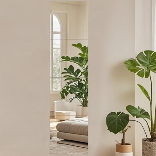 Fangoo 4 Pack 30x30 cm Selbstklebender Acrylspiegel HD Klebespiegel Spiegel zum Aufkleben Kleben Flexible Spiegelfolien Selbstklebende Spiegel für Badezimmer Wohnzimmer Schlafzimmer Schrank