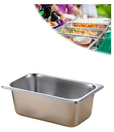 NJDQFA Edelstahl Warmhaltebehälter Panierschalen,Beilagenbehälter Für Gastro Et Küche,Gastro Behälter Zutatenbehälter,1/4（26.5 * 16.2cm）,10cm