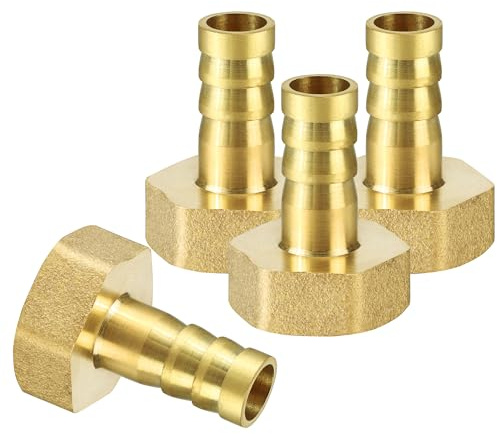 YiliYa 4pcs 10mm 1/2 Pouces BSP Filetage Femelle Barbillon en Laiton Raccords Connecteurs Tuyau Joint Barbelé Adaptateur Coupleur pour Carburant Air Gaz Eau Huile