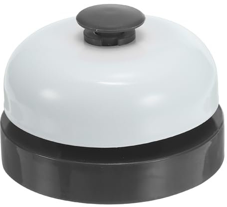 PATIKIL Desk Call Bell 2.5 Diameter, Dinner Desk Front Bell for Service with Metal Anti-Rust Construction for Hotel Restaurant Reception Areas Office Warehouse, Black/White