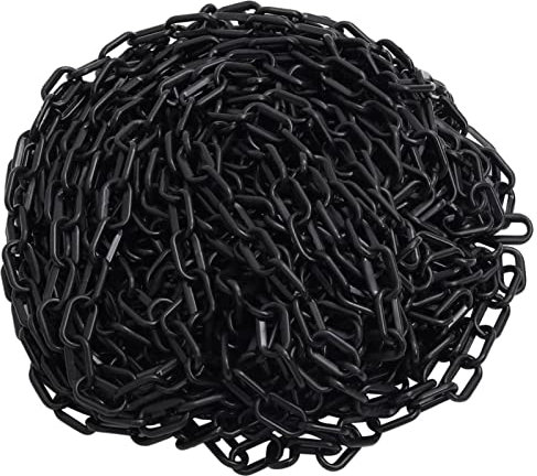 Xichuzi Absperrkette, Kettenpfosten, Sicherheitsketten Für Auto, Absperrband, Kunststoffkette, Parkplatzmarkierungen, Schwarz 30 m Ø4 mm Kunststoff