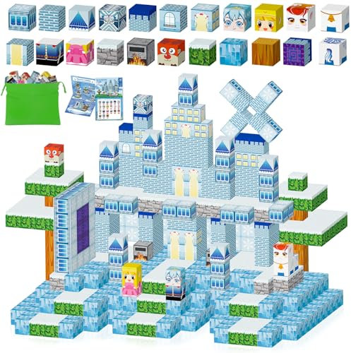 Zhmenge 116 Stück Magnetische Bausteine,Baue Mine Magnet Welt Set,Magnet Bausteine,DIY Magnetspielzeug für Kinder,Magnetbausteine Blöcke MagnetSpielzeug für Geschenk ab 3 Jahre Junge Mädchen (2.5CM)