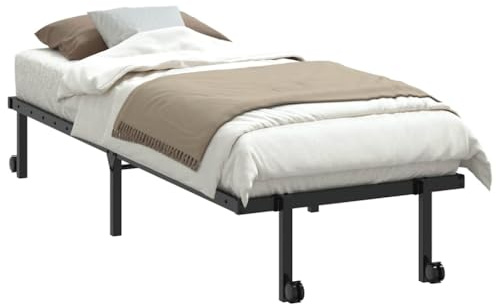 vidaXL Sängram utan madrass hopfällbar svart 80x200 cm stål, metall sängram, vikbar sängram, sängbotten, enkelsängram, enkel metall sängram