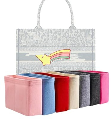 Xoppia Taschen-Organizer, kompatibel mit Dior Große Büchertasche, Filzeinsatz für Damenhandtasche (Beige, Stil B)