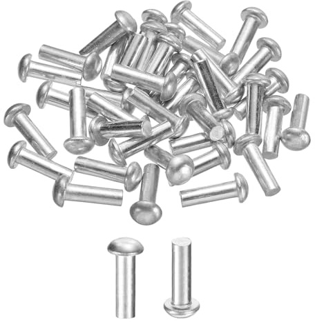 QUARKZMAN 50 Pcs Remaches De Aluminio Sólido Diámetro M5 x Longitud 16mm | De Cabeza De Brasero, Remaches De Aluminio De Cabeza Redonda, Para Reparación De Barcos Maquinaria Aeronaves