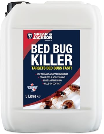 Spear & Jackson Bed Bug Killer, 5 Litres, Long-Lasting, Odourless, insecticide against Flying and Crawling insects
