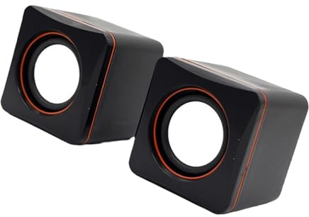 Qcbuegof Altoparlante stereo USB salvaspazio per PC portatili dispositivi mobili Box audio multimediale compatto con alimentazione a filo Home Office Altoparlanti per computer