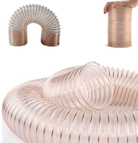 IMUNKT PU Transparent Staubsammelschlauch, 50mm Absaugschlauch Flexrohr Spiralschlauch, Saugschlauch Für Werkstattstaubsauger Wanddicke 0,93MM(10m/32.8ft,45mm(1 3/4))