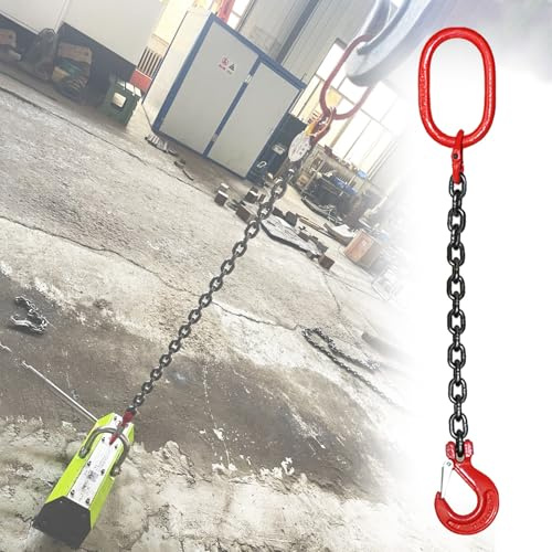 1m Chain Lift Sling - 1 to 8 Ton Capacity, Lightweight Engine Hoist for Heavy Duty Lifting, Easy to Use Single Leg Chain for Tough Conditions Handling