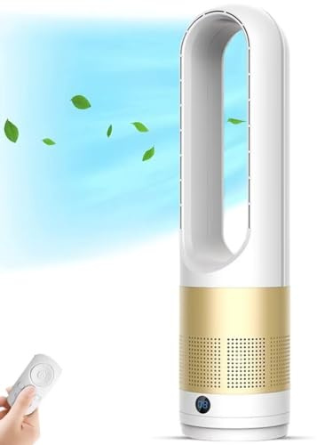 Ventilateur tour portable avec télécommande, 8 vitesses, minuterie 8 h, oscillation à 80°, affichage LED, idéal pour la chambre, la cuisine et le bureau. Fonction air chaud et froid.
