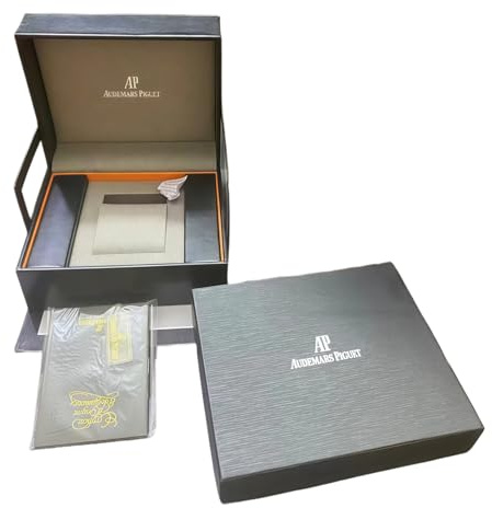 ROUREOX Completo Reloj Presentación Caja Conjunto Exterior Cartón Transporte Bolsa Texturizado Negro Almacenamiento Estuche Hombre Accesorios para Audemars Piguet