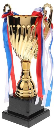 Toyvian Coppa in Metallo D’Oro per Eventi Sportivi Premio da Competizione Base Stabile Mini Coppa per Premi di Campionati e Tornei Scolastici