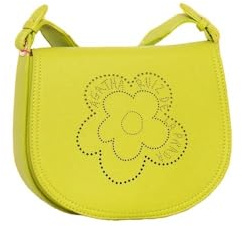 Agatha Ruiz de la Prada Bolso Bandolera de color verde lima con flor calada en la tapa