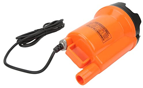 BONKZEBU Elektrische Bilgenpumpe, 12 V, Hoher Durchfluss, Tauchfähig, 7000 U/min, für Yachten, Fischerboote, Kunststoff + Kupfermaterial